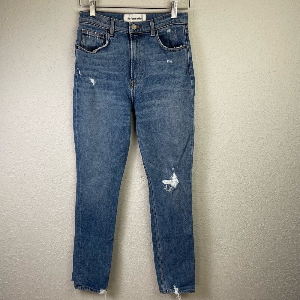 Reformation Women’s Hepburn High & Skinny High-Rise Jeans In Rainier‎ Size 27